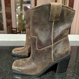 Dolce Vita Distressed Brown Heeled Boots